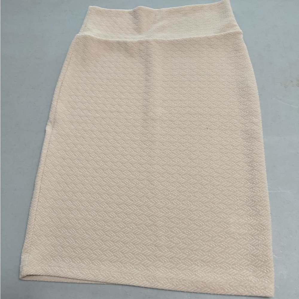 LuLaRoe Textured Cream Midi Skirt
